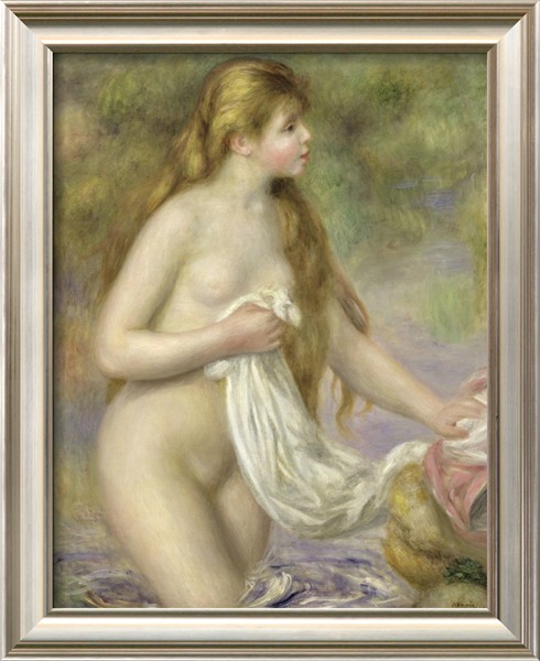 Bather with Long Hair - Pierre-Auguste Renoir painting on canvas